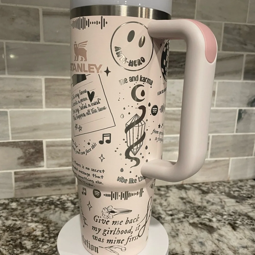 Taylor Swift Stanley Tumbler cup Rose Quartz 40 oz NEW laser engraved pick color - Picture 5 of 15